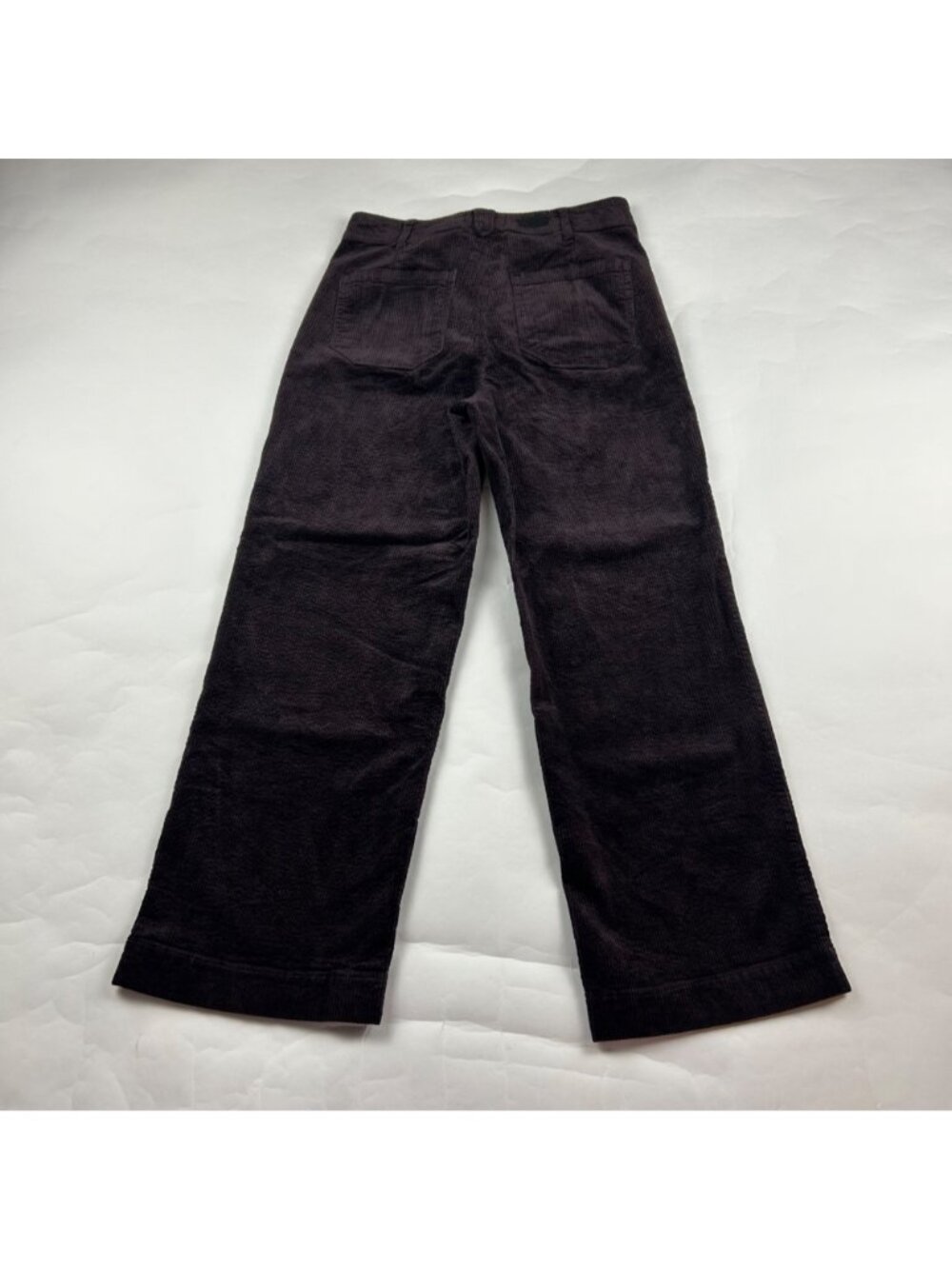 Paige Dark Plum Corduroy Nellie High Rise Wide Leg Cropped Pant 27 - Picture 6 of 7